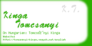 kinga tomcsanyi business card